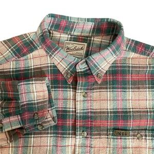 Woolrich Mens 2XL Flannel MultiColor Button Up Shirt Plaid L/S  Outdoorwear